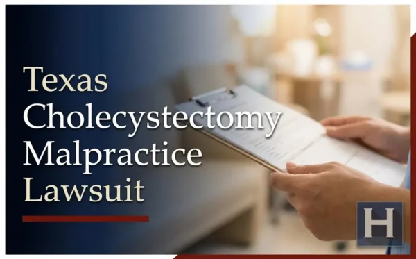 Una persona revisa unos documentos en un portapapeles, destacando el trabajo de un abogado especializado en negligencia médica en colecistectomías Texas.