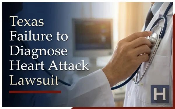 El gráfico "Texas Failure to Diagnose Heart Attack Lawsuit" muestra a un profesional médico con un estetoscopio, lo que subraya el papel de un abogado de Texas Failure to Diagnose Heart Attack.