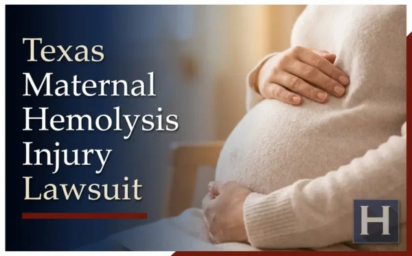 A pregnant woman in Texas gently cradles her belly, illustrating concerns a Maternal Hemolysis Injury lawyer may address.