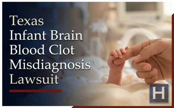 A baby's tiny hand grasps an adult's finger in a hospital incubator, reflecting the sensitive cases a Texas Infant Brain Blood Clot Misdiagnosis lawyer handles.