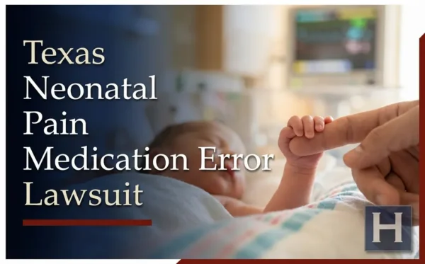 An infant's tiny hand grasps an adult's finger, reflecting the delicate situation that a Texas Neonatal Pain Medication Error lawyer might address.