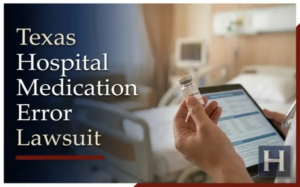 Las manos de un profesional sostienen un frasco de medicamento y una historia clínica digital, lo que pone de relieve la importancia de contar con un abogado especializado en errores de medicación hospitalaria de Texas para defender los derechos de los pacientes.