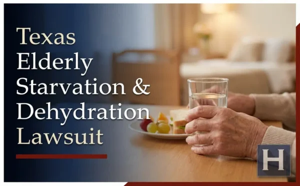 Elderly hands hold a glass of water and a small meal in a room, reflecting the need for a Texas Elderly Starvation & Dehydration lawyer.