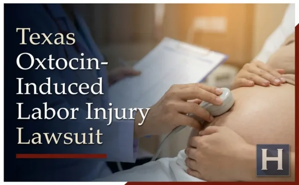 A medical professional performs an exam on a pregnant patient with a probe and clipboard, illustrating concerns for Oxtocin-Induced Labor Injury, where a Texas lawyer can provide legal guidance.