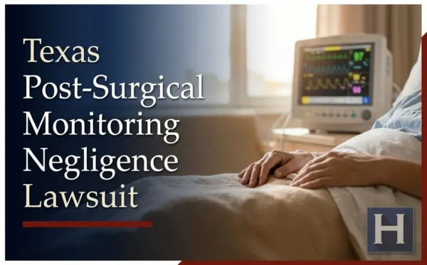 Un paciente descansa en una cama de hospital conectado a un monitor de signos vitales, lo que ilustra el enfoque de un abogado especializado en negligencia en la monitorización posquirúrgica de Texas en la atención al paciente.