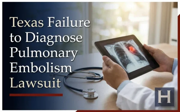 A doctor reviews a chest X-ray with a highlighted area on a tablet, reflecting the critical issues a Texas Failure to Diagnose Pulmonary Embolism lawyer handles.