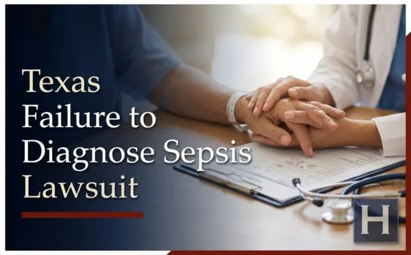 Las manos de un profesional médico reconfortan a una persona con una muñequera de hospital, lo que ilustra el apoyo que ofrece un abogado de Texas por Omisión del Diagnóstico de Sepsis.