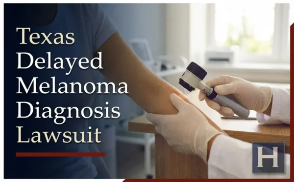 Un profesional médico utiliza un dermatoscopio en el brazo de un paciente, lo que pone de relieve la importancia de contar con un abogado especializado en Texas para cuestiones relacionadas con el diagnóstico tardío de melanoma.