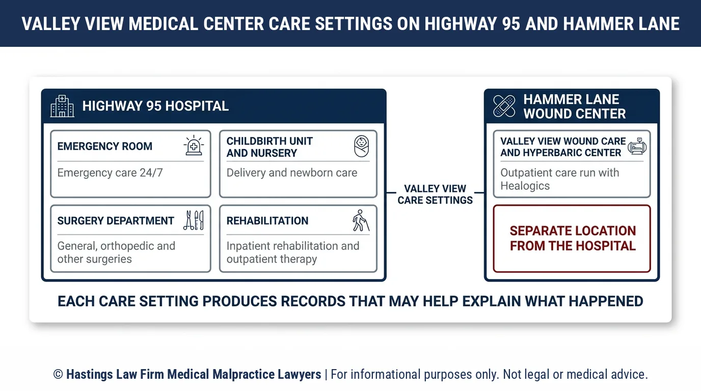 Which hospital malpractice attorney handles injuries from the Valley View Medical Center emergency room or childbirth unit in Fort Mohave.