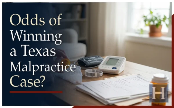 Odds of winning a medical malpractice case in Texas.